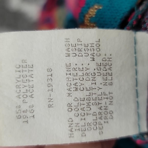 GRAFF CALIFORNIAWEAR Vintage Floral Open Front Cardigan Size 14 - Picture 6 of 6